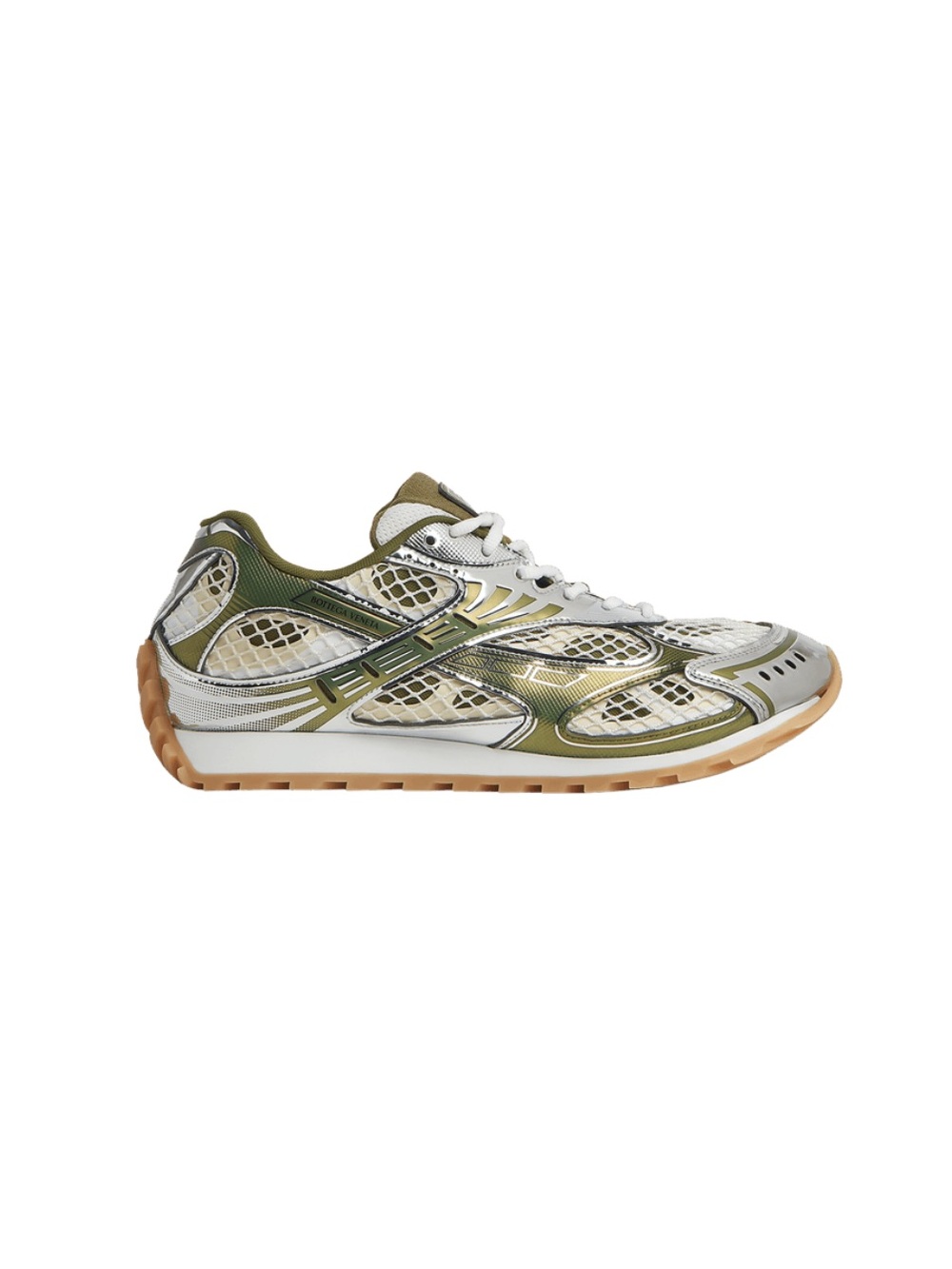 Bottega Veneta Orbit Sneaker in Olive Green, White & Gum